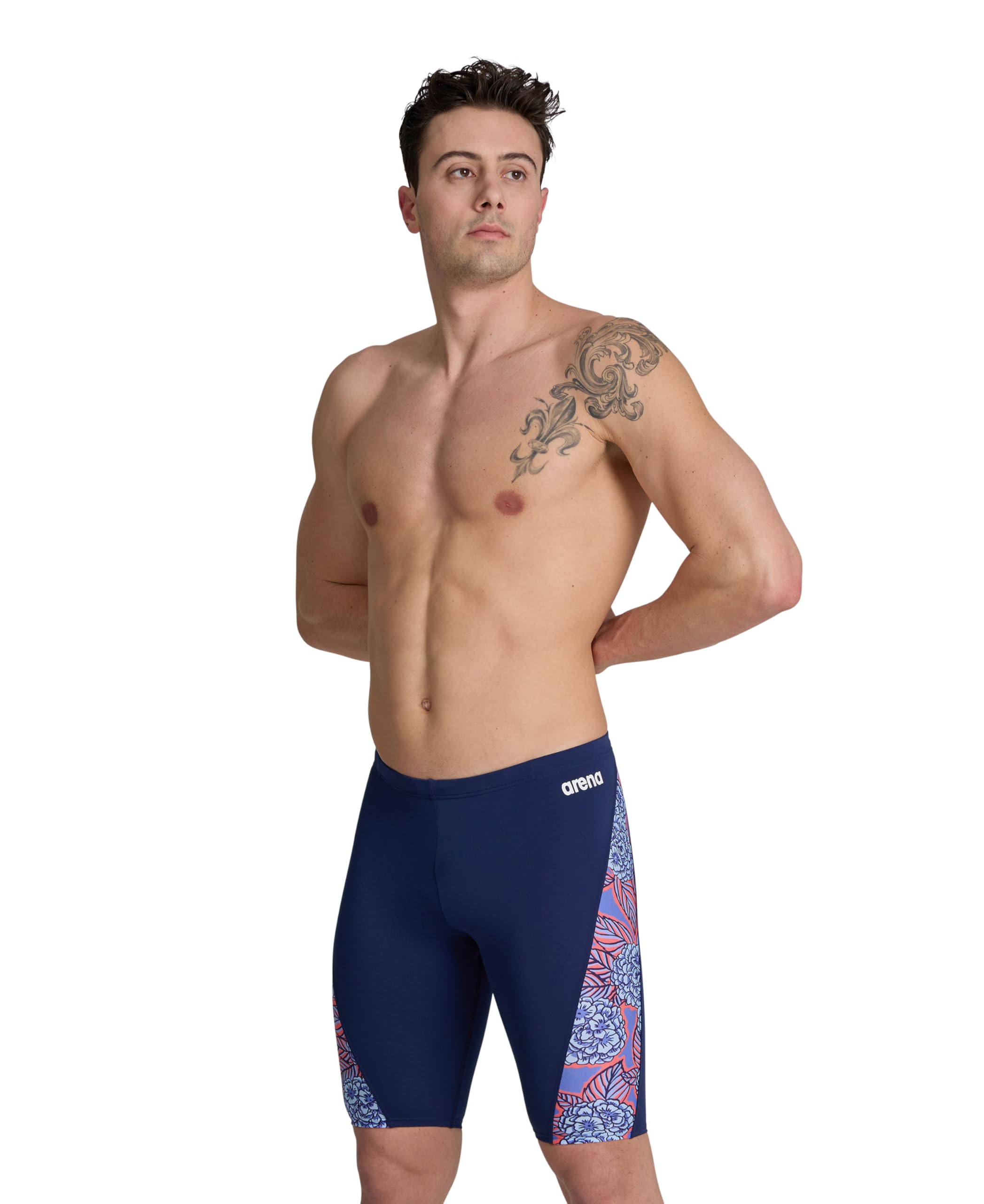 Arena Men's Standard Performance Hydrangea Bouquet Swim Jammer Athletic Swimwear Bathing Suit