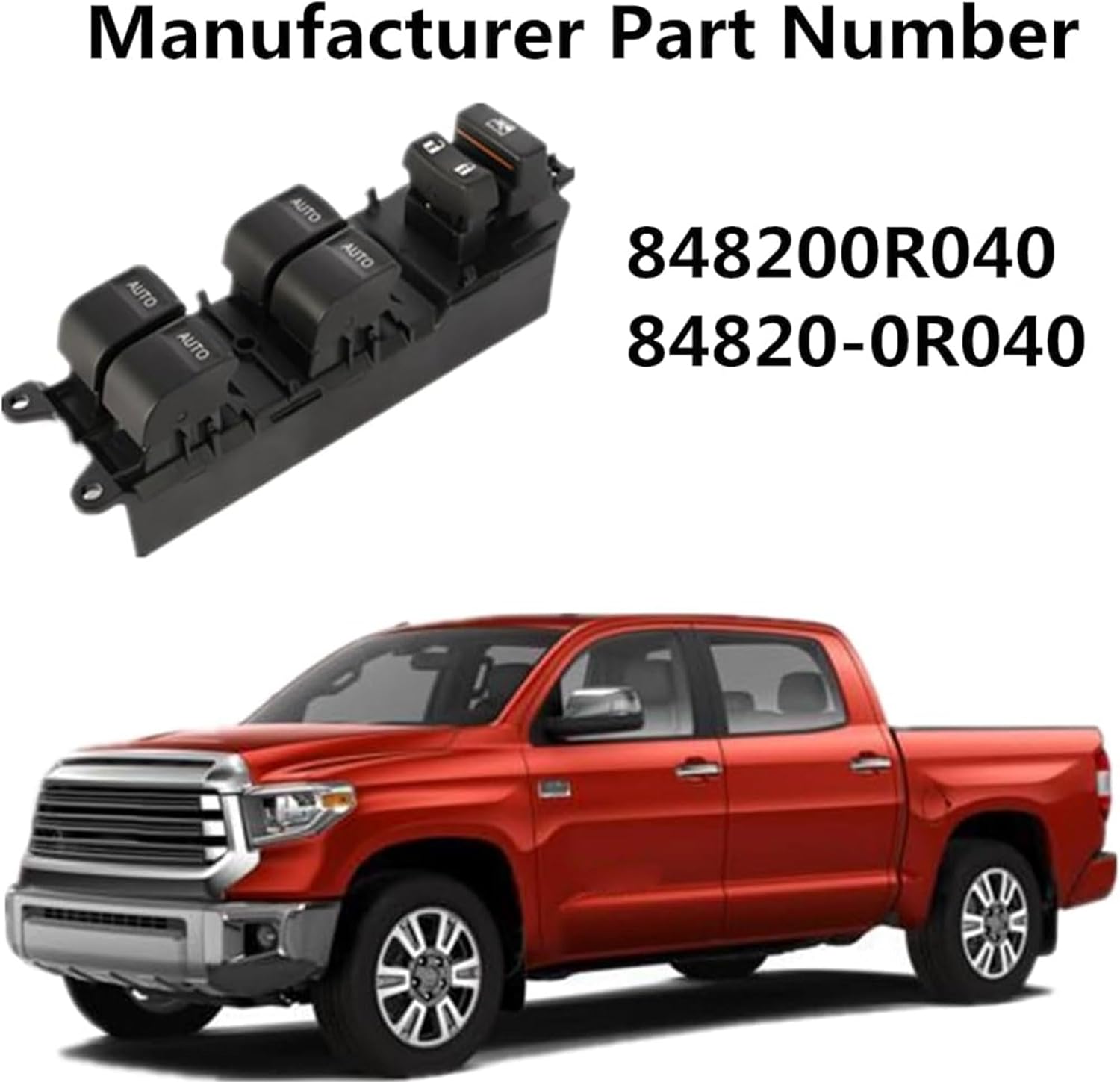 GXARTS Power Window Switch Control Panel Front Left Driver Side Lighted Compatible with Toyota Tundra 2007-2021 Replaces 84820-0R040 Auto Up/Down Window Switch