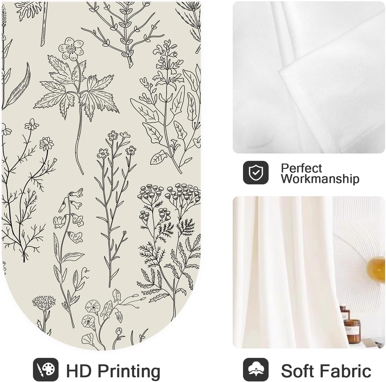 Coxila Floral Kitchen Window Curtain 27.5 x 39 Inch Rod Pocket Small Short Mini Cafe Farmhouse Vintage Beige Rustic Country Retro Flower Living Room Bedroom Home Treatment Set of 2 Panels Drapes Tiers