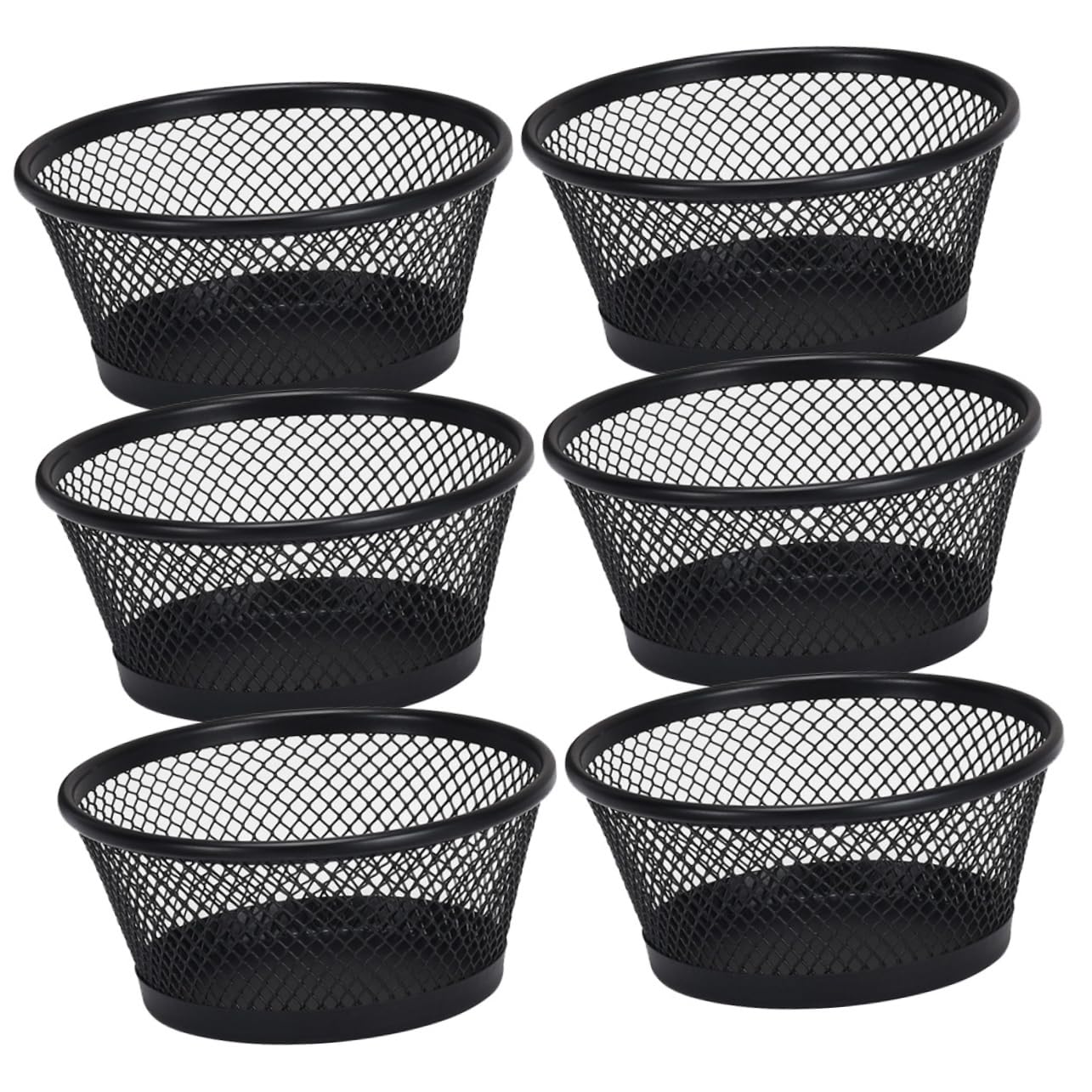 Gogogmee Stackable Desk Baskets Paper Clip Holder Black Mesh Binder Clip Holder Office Supplies
