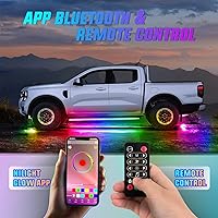 Vista 5 de Nilight 4 Piezas Tiras de Luces de Acento de Neón Underglow de Aluminio 396 LEDs Color de Ensueño Asistencia de Puerta Función Activa de Sonido