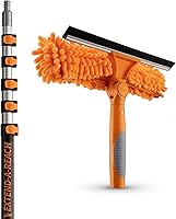 Vista 10 de Kit de lavado de ventanas de 4 a 12 pies con poste de extensión (alcance de más de 20 pies), herramienta de limpieza de ventanas y escobilla