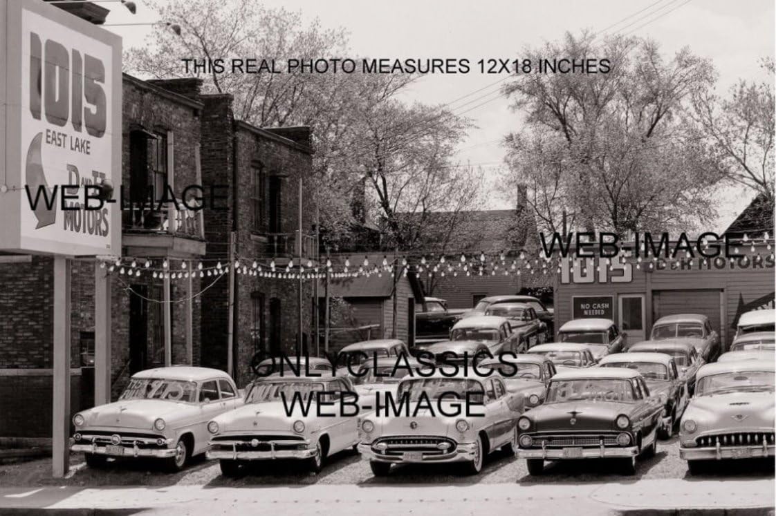 OnlyClassics 1956 USED CAR AUTO DEALER LOT MPLS MN 12x18 PHOTO BUICK OLDS CHEVROLET