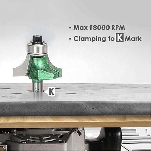 Miniatura 6 de KOWOOD Pro Roundover Bit Set 4 piezas, 14 pulgada Shank Router Bit Set, R18", 316", 14", 516", diseñado para entusiastas de la carpintería