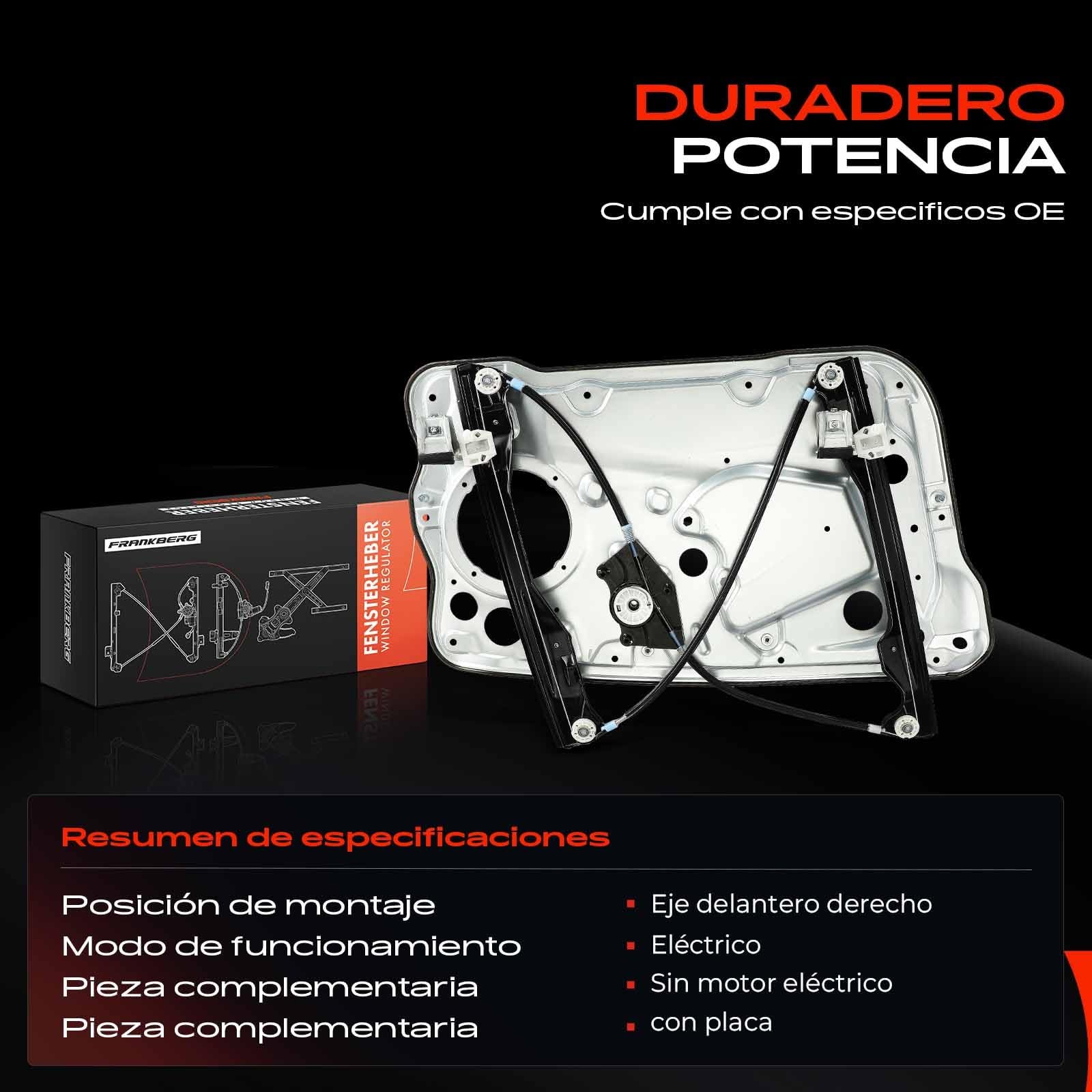 Frankberg Regulador de ventana eléctrico sin motor delantero derecho 4/5