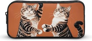 Lightweight Cats Pencil Pouch with Metal Zipper | Reusable Pen Case, Pencil Bag for Office Supply, Minimalist Storage Organizer for Stationery Cosmetic, Portable Holder Box