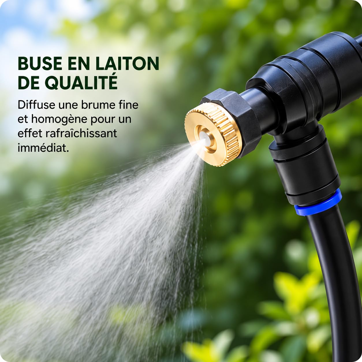 Brumisateur Terrasse Exterieur Kit D’Irrigation, Système De Brumisateur Extérieur, Système De Refroidissement Extérieur pour Jardin, Serre, Piscine, Parasols et Pergola (25m)