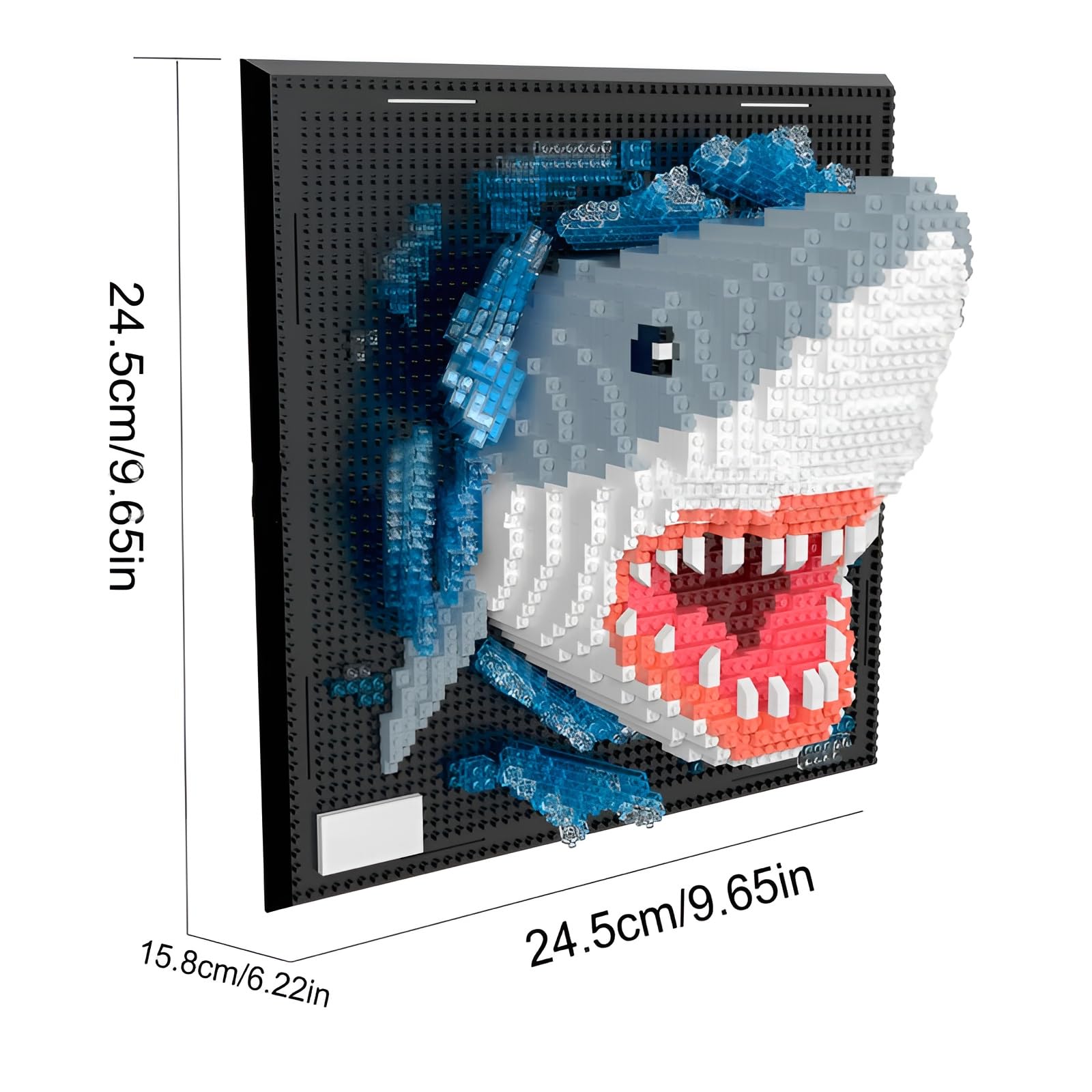 Fuleying Shark Building Blocks Set, Wall Art Animals Building Kit - Image 2