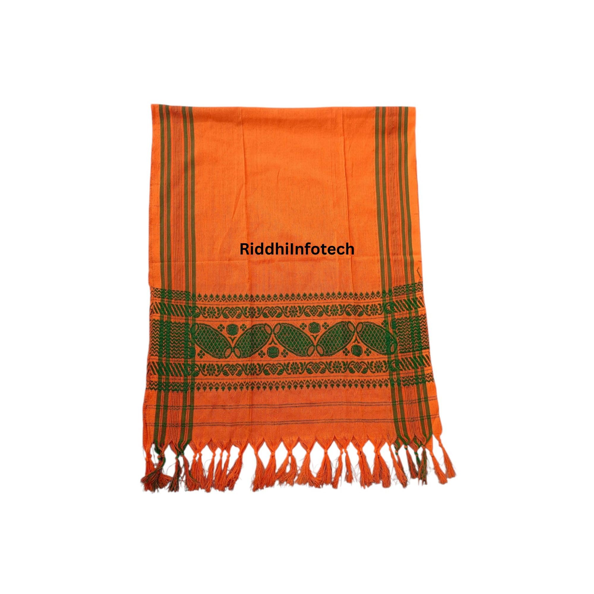 Polycotton Assam Traditional Bhagwa Gamcha for Men And Women Pandit Gamcha | Hindu Religious Stole for Kurta Dhoti Pack of 1-image-18