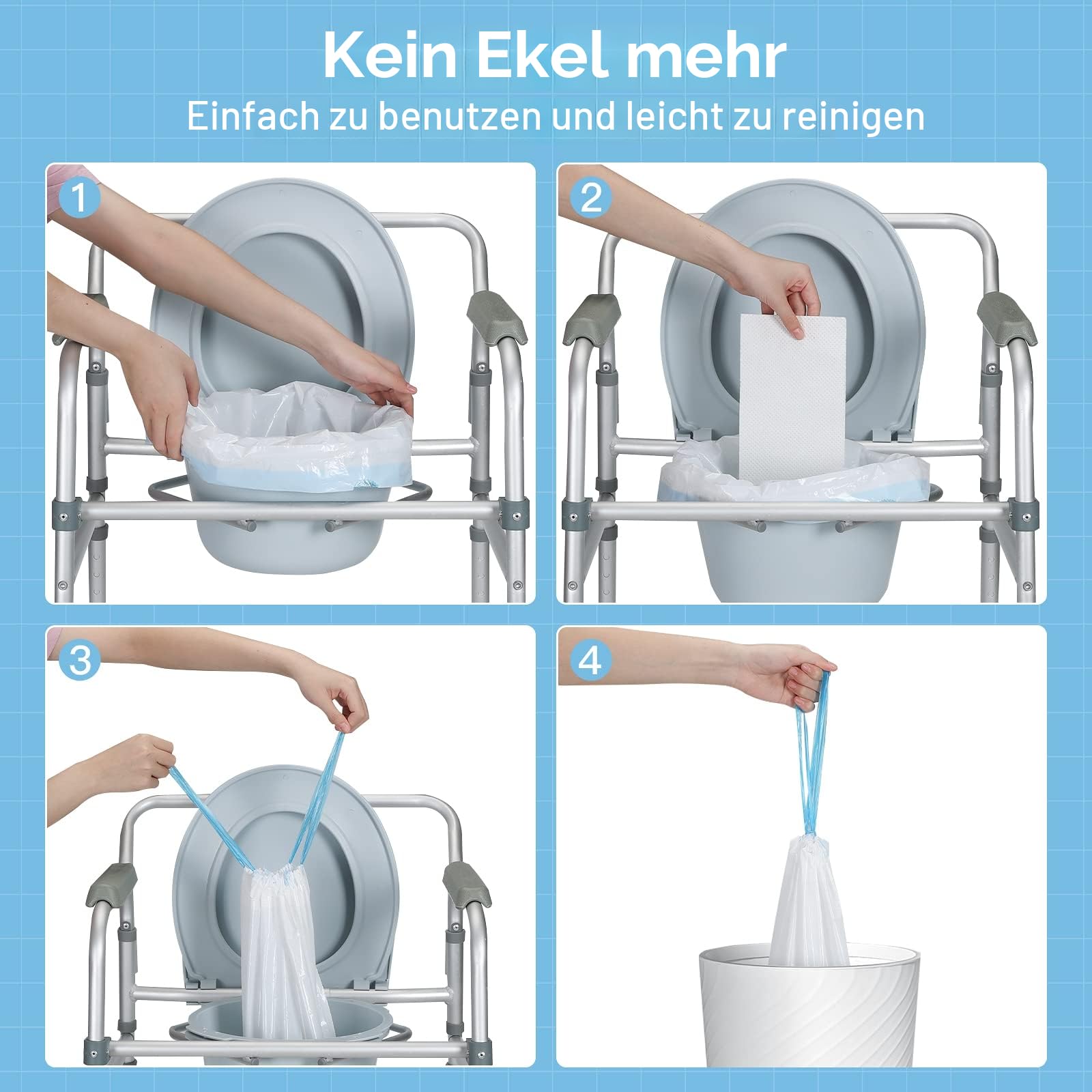40 Stück Super Saugfähige Einweg-Müllbeutel für Toilettenstuhl, tragbare Toilettenbeutel, Camping-Toilettenbeutel Universal