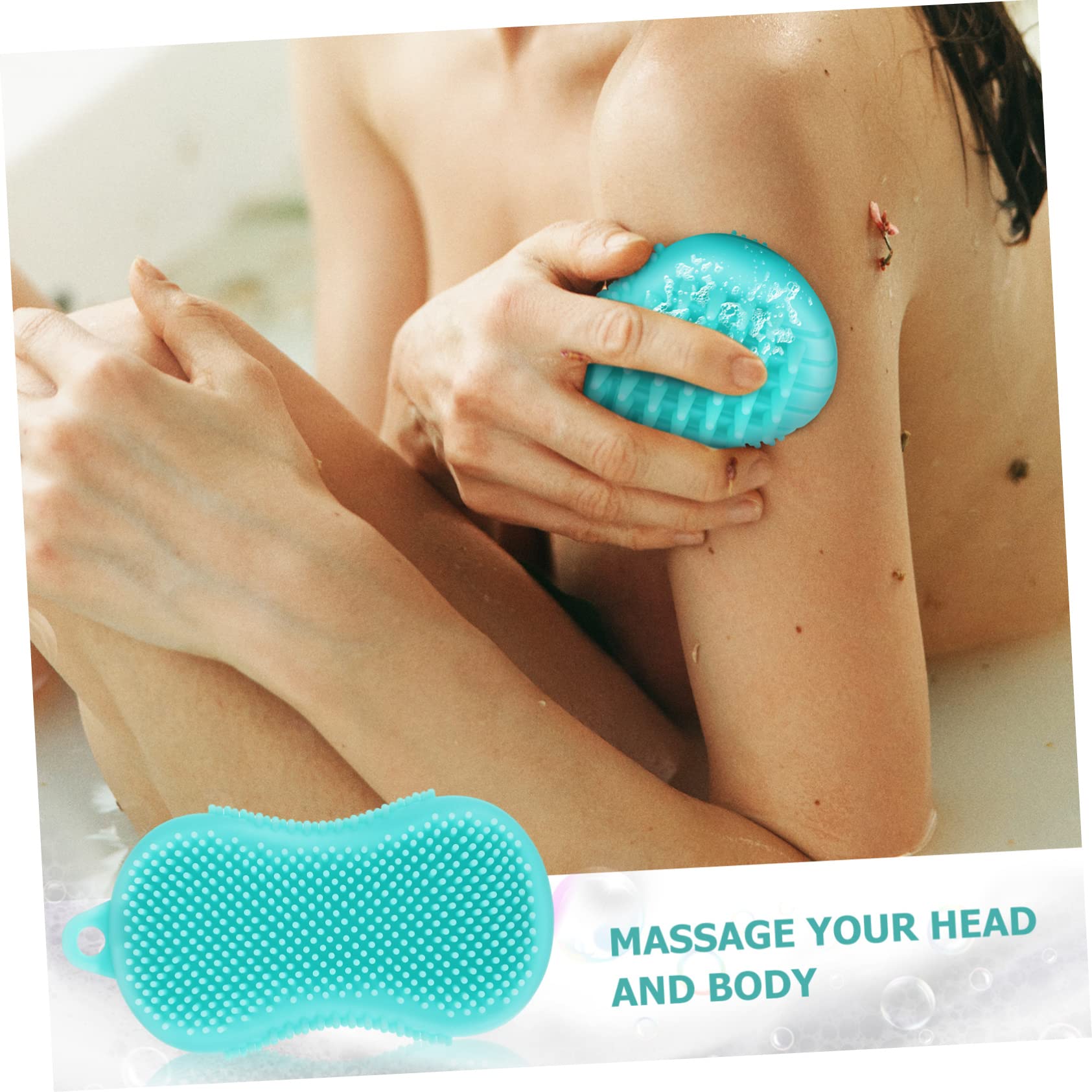 PLAFOPE 2piezas Cepillo De Ducha Corporal Exfoliante De Silicona Cepillo De Baño Multifuncional Masajeador De Cabelludo