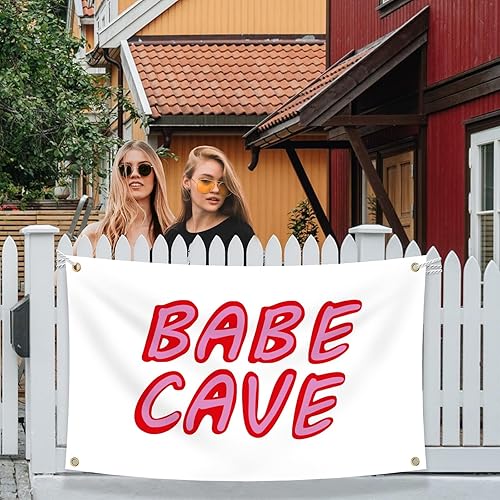 Miniatura 8 de Bandera de cueva de bebé de 3 x 5 pies, divertido póster duradero, bandera de pared de cueva de hombre con 4 ojales de latón. Esta hermosa bandera
