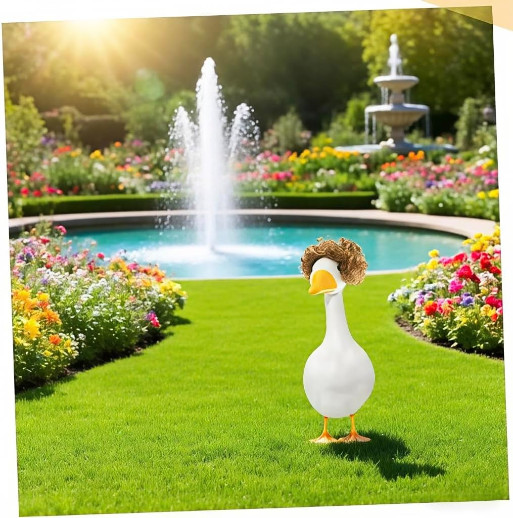 3 Pcs Christmas Porch Goose Wigs -Cute Lawn Goose Statue Braids, Christmas Porch Goose Outfits for Xmas Santa Holiday Decor-Fits 17" & 23" High Porch Goose Costume - Image 6