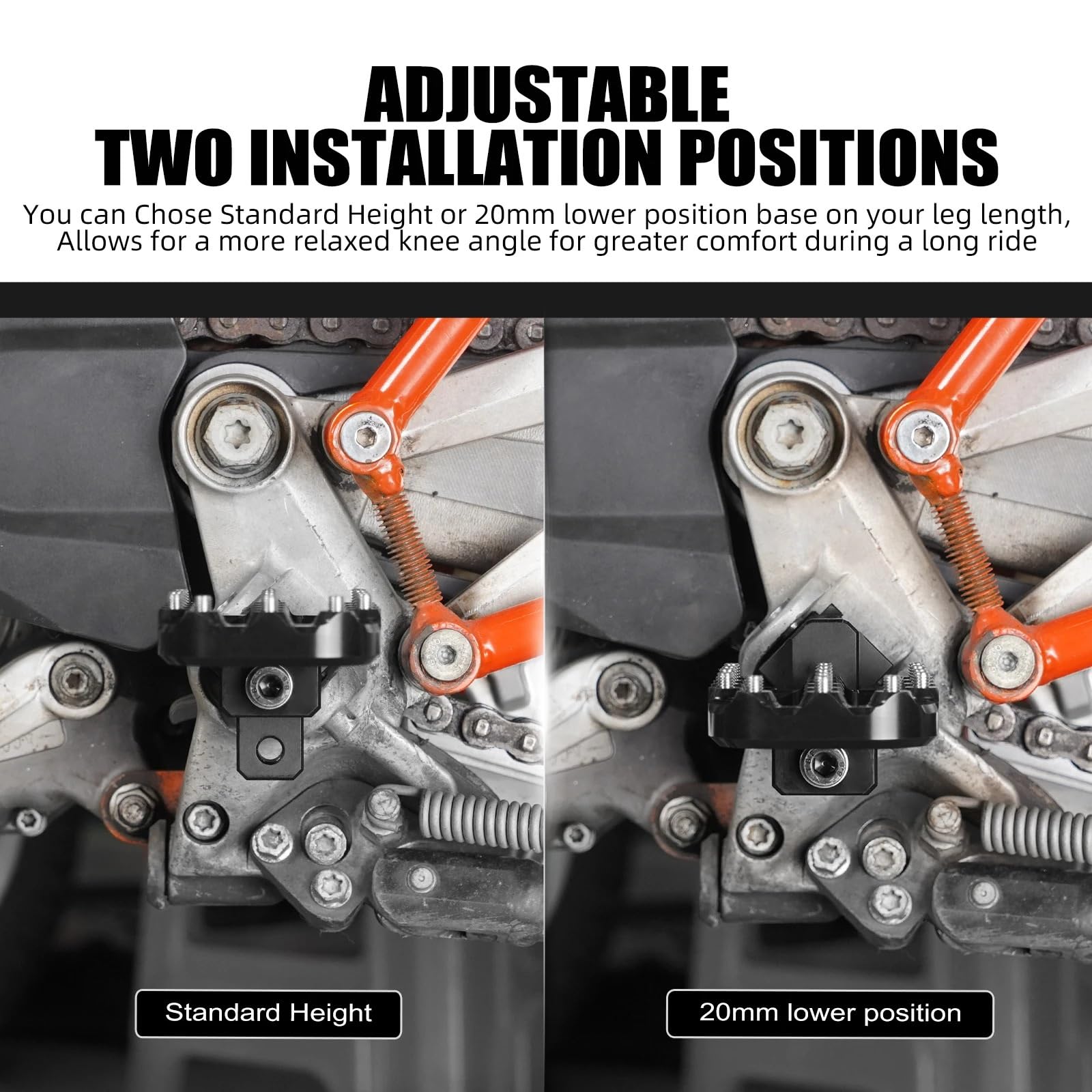 wspornik Pedały Pasuje do Enduro 690 R SMCR 2008-2025 790 890 ADVENTURE/R 2019-2025 20mm dolny podnóżek pedał