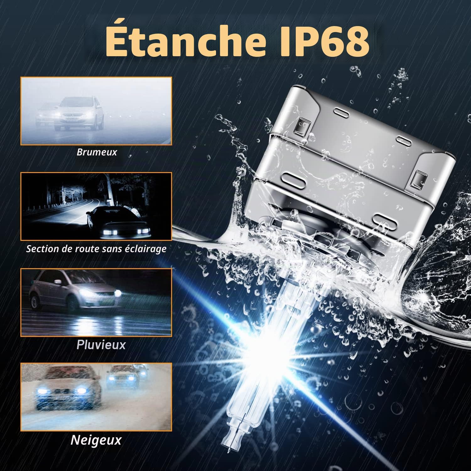 D3S Ampoules Xénon 35W 8000K Rétrofit de Phares à Décharge Cool Blue Xenarc, Ultra Clair Tout en Metal Phares De HID Voiture, Mise à Niveau des Ampoules Extérieures Xénon, 1 Paire