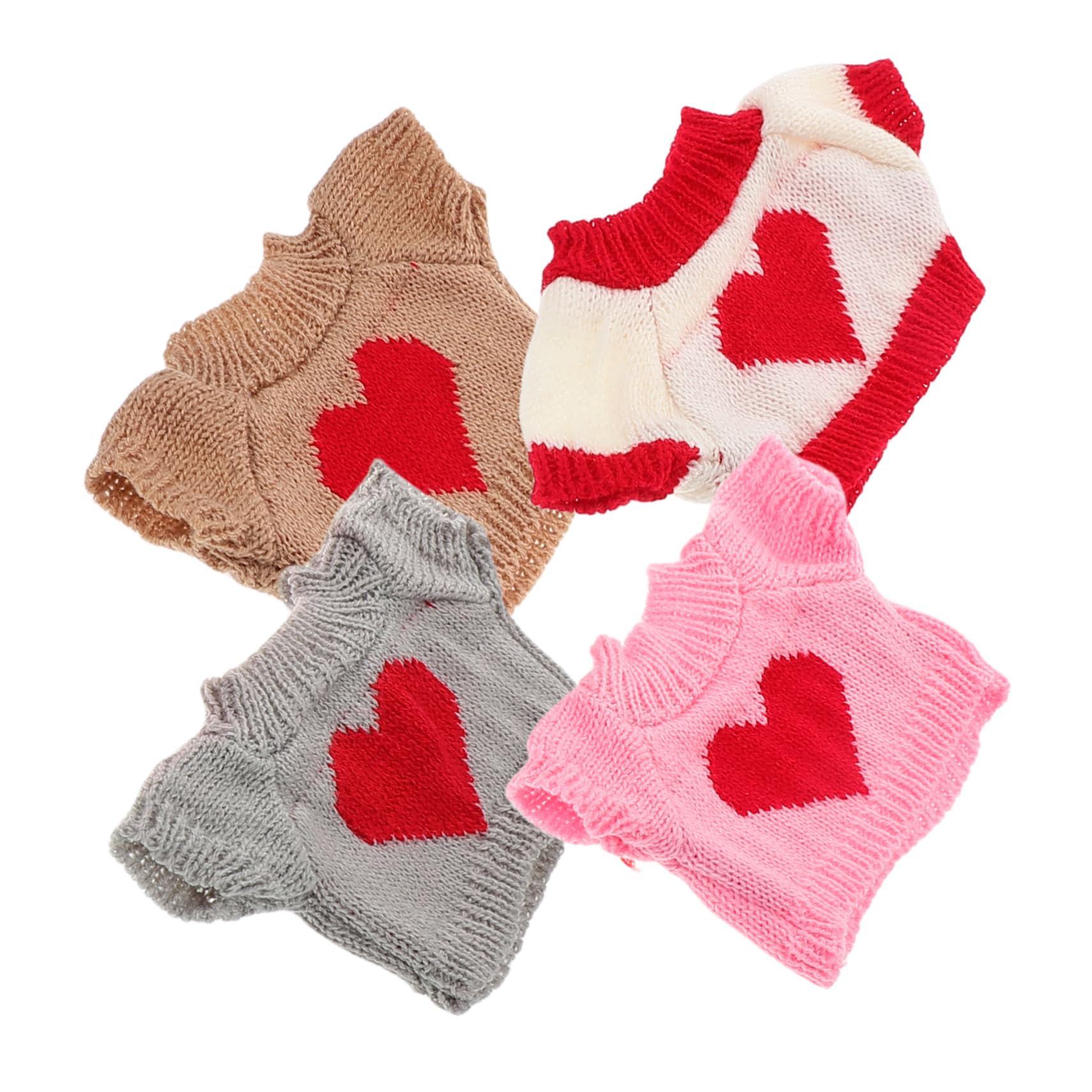 FOYTOKI Stuffed Animal Accessories 4pcs Bear Doll Outfit Soft Woolen Sweater for Boys and Girls Friends Collectors