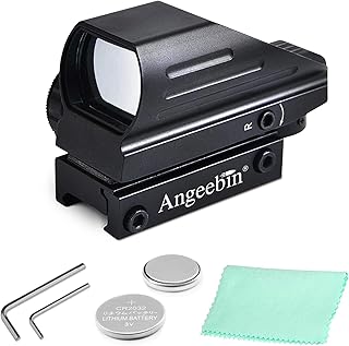 Angeebin Green and Red Dot Sight Reflex Rifle Scope with 4 Adjustable Reticles - Two Color 4 Styles