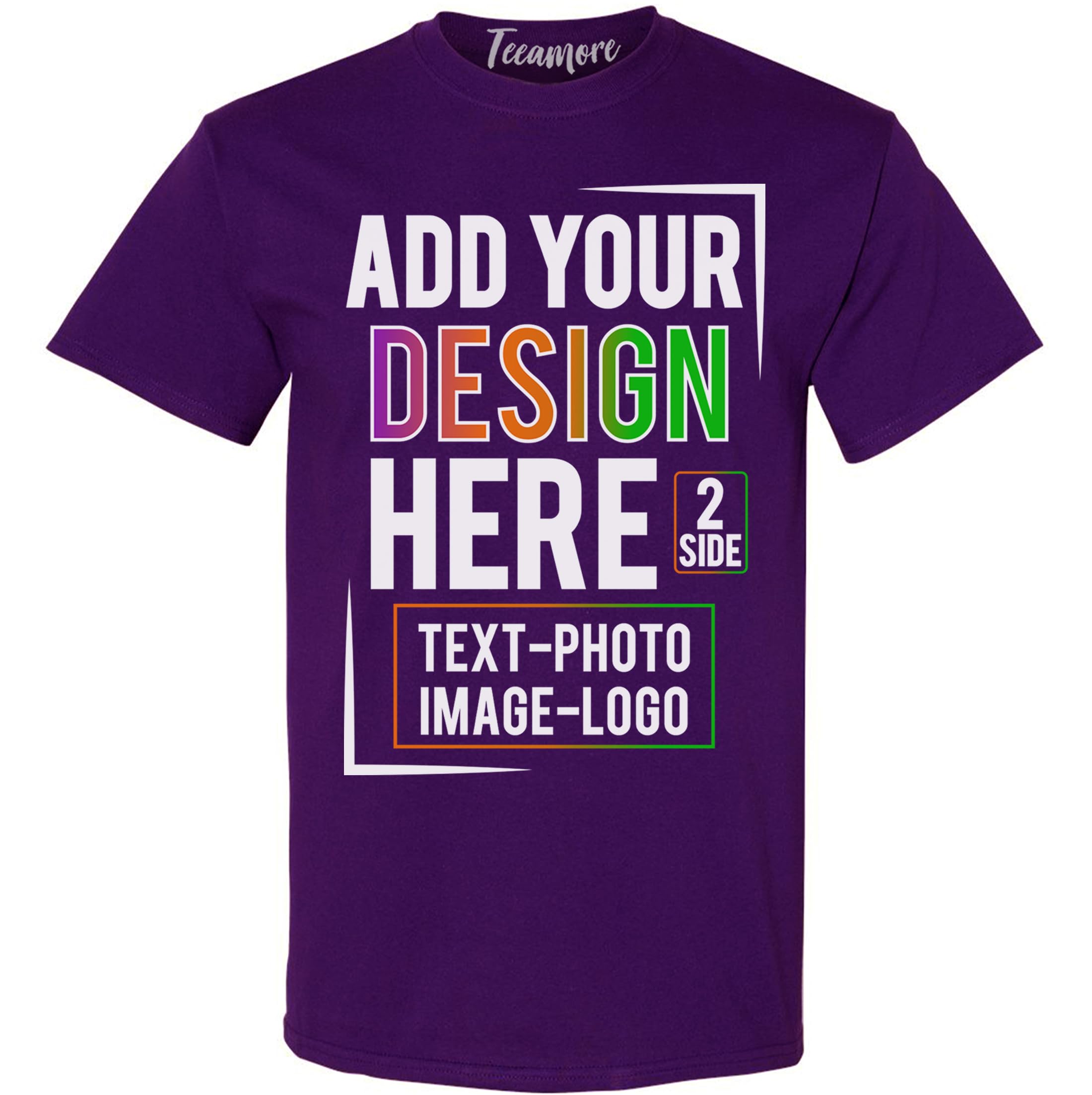 TEEAMORE Custom Front & Back Print T-Shirt Hoodie Sweatshirt Long Sleeve Tank Top with Your Image for Men Women Kids Baby