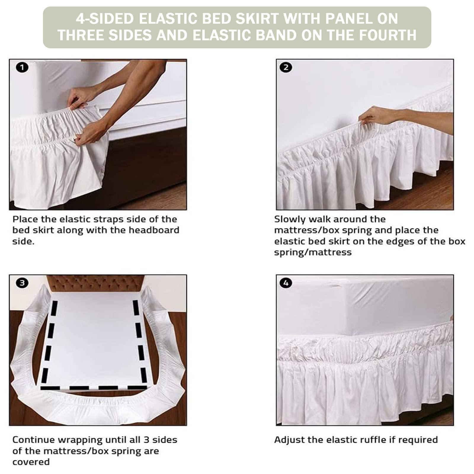 Falda De Caa Con Volantes De Cascada 100% Icrofibra Cepillada Con