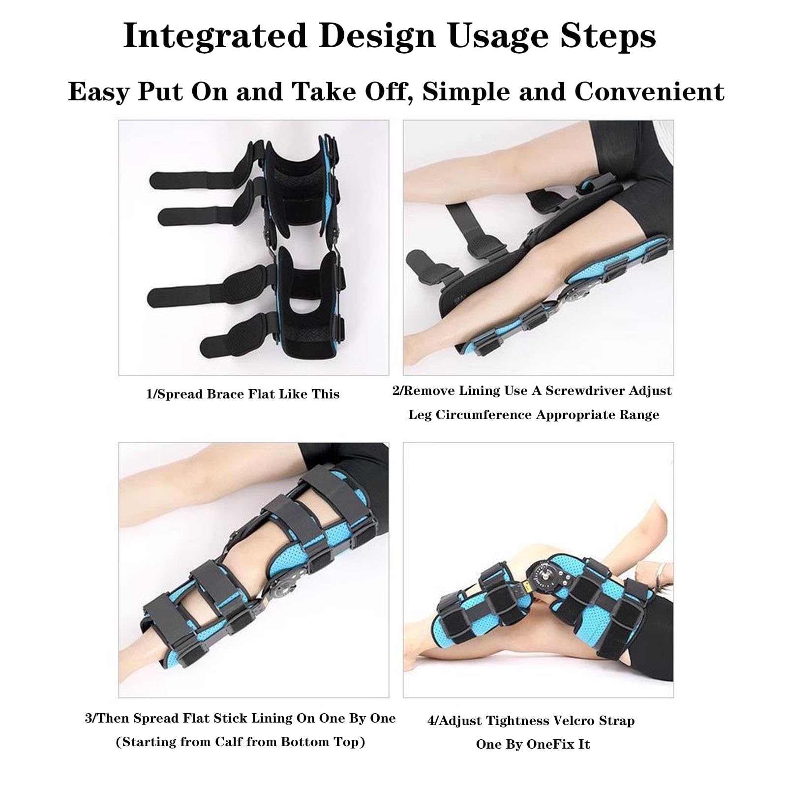 SFKLYU Rodillera Hombre y Mujer, Rodillera Articulada, Rodillera Postoperatoria Estabilizadores Laterales para Rotura de Ligamento Cruzado Anterior (LCA), Menisco Rot,L
