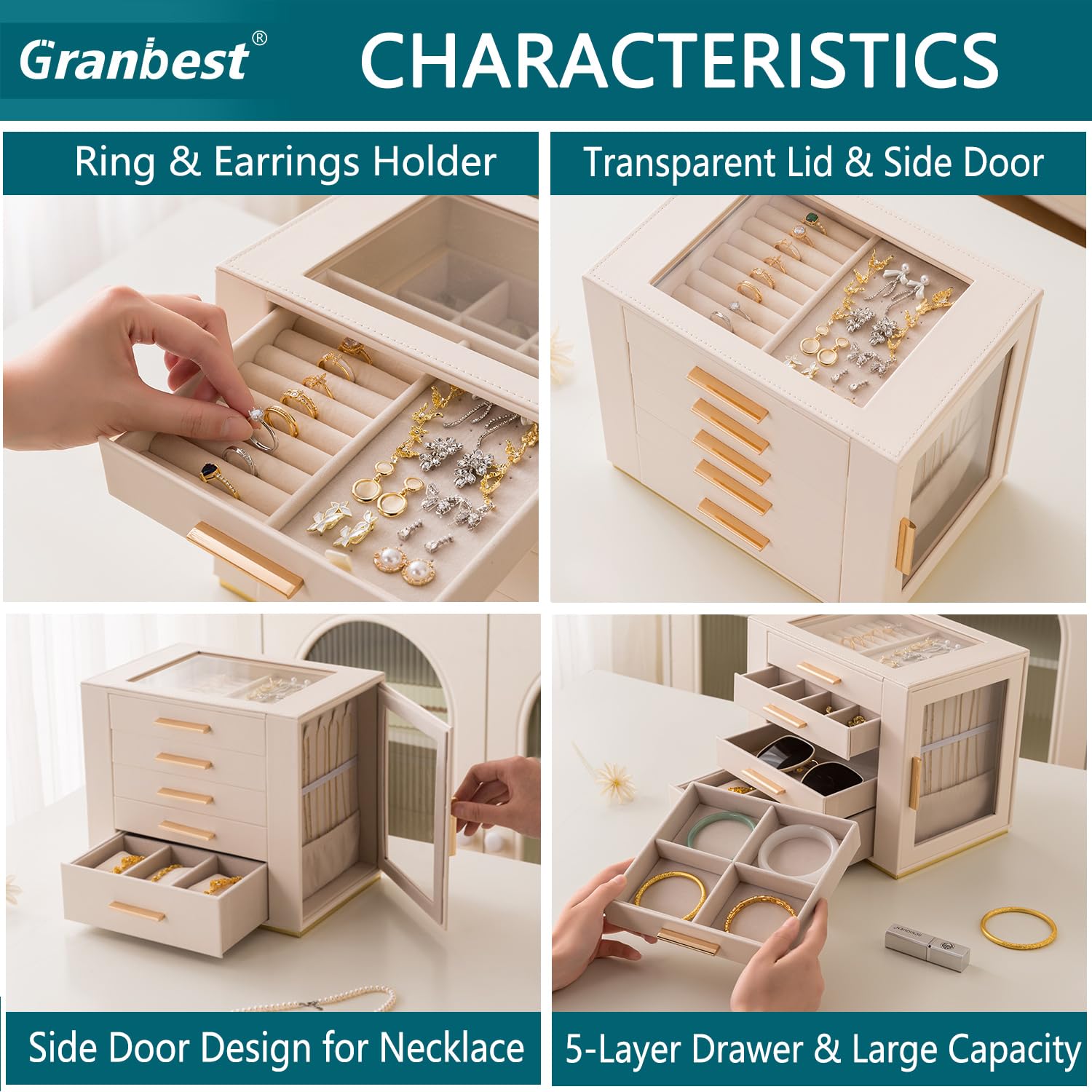 Granbest Portagioie a 5 strati (beige)