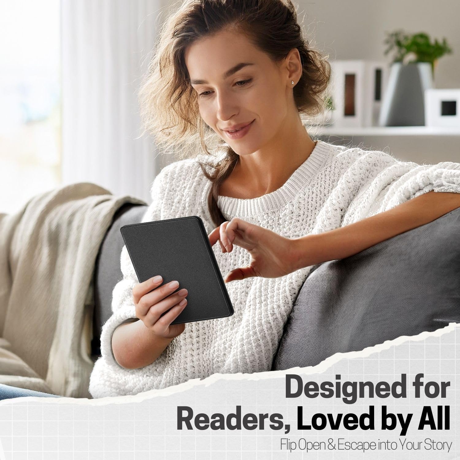 TNP - Custodia sottile e leggera per Kindle di 11a generazione, con spegnimento automatico e spegnimento per Amazon Kindle E-Reader da 6", versione 11a generazione 2022 (non toccare)