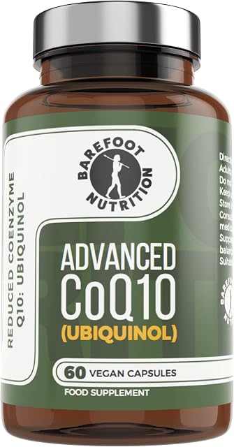 Barefoot Nutrition - Advanced CoQ10 - Ubiquinol 150mg - Supports Heart Health, Powerful Antioxidant to Prevent Oxidative Stress Damage - Superior Absorption - 60 Vegan Capsules