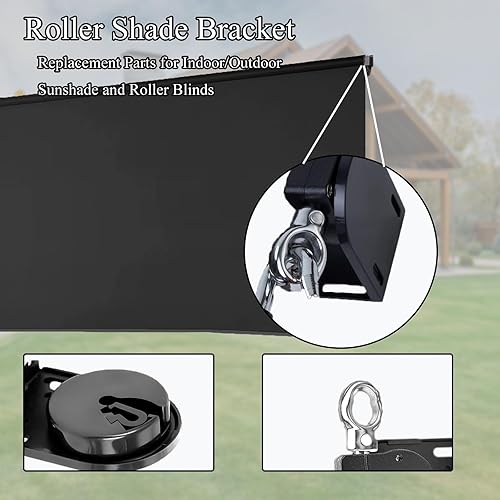 Miniatura 3 de Coolaroo - Soporte de persiana enrollable para interiorexterior, persianas enrollables Coolaroo para exteriores (negro, soporte inalámbrico)