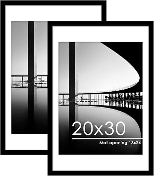 PEALSN 20x30 Picture Frame Set of 2, for Wall Mounting Display, Black