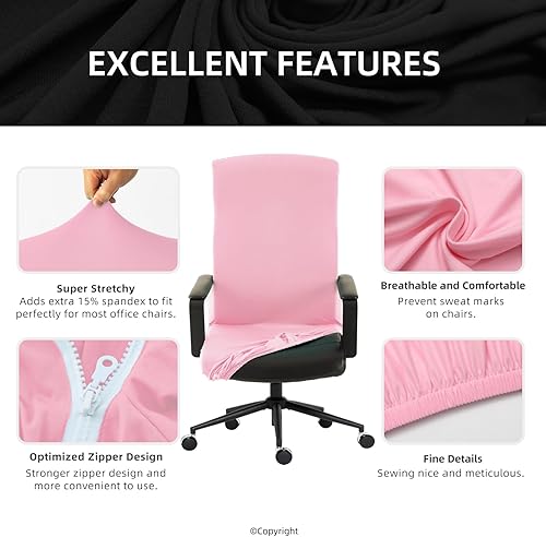 Miniatura 2 de Funda elástica para silla de computadora con cremallera duradera, funda protectora extraíble lavable universal para silla de escritorio de oficina,