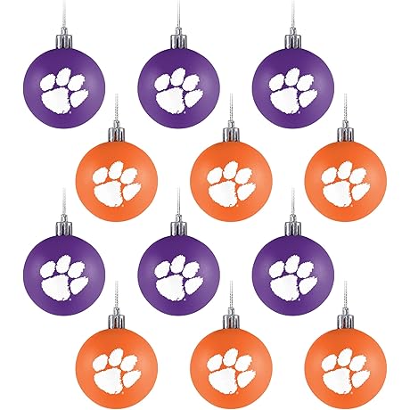 NCAA Team Logo 12-Pack Ball Hanging Tree Holiday Ornament Set