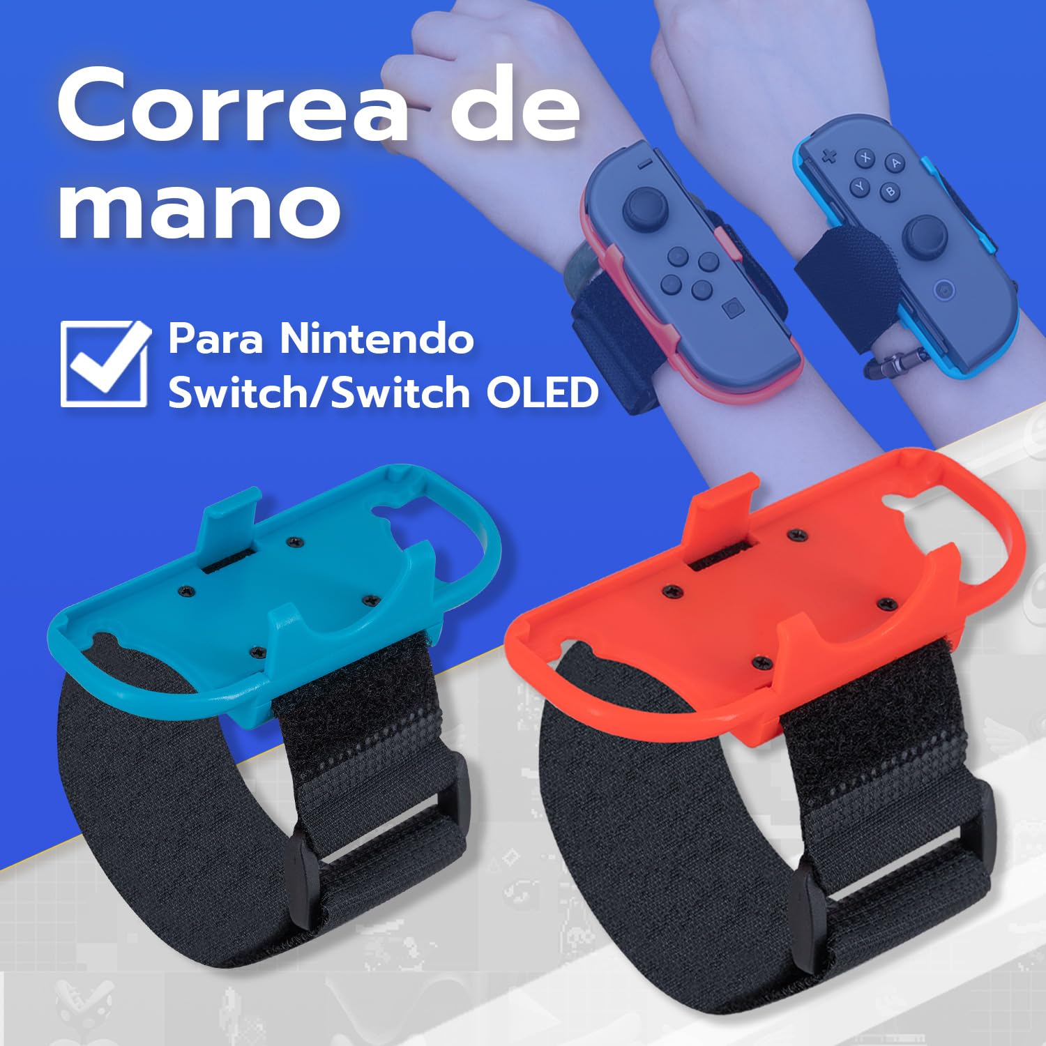 Mcbazel Bandas de Muñeca para Correa Ajustable para Controladores Joy-Con de NS Switch/Switch oled,No compatible switch 2,Just Dance, Burn It Up, Fitness Boxing