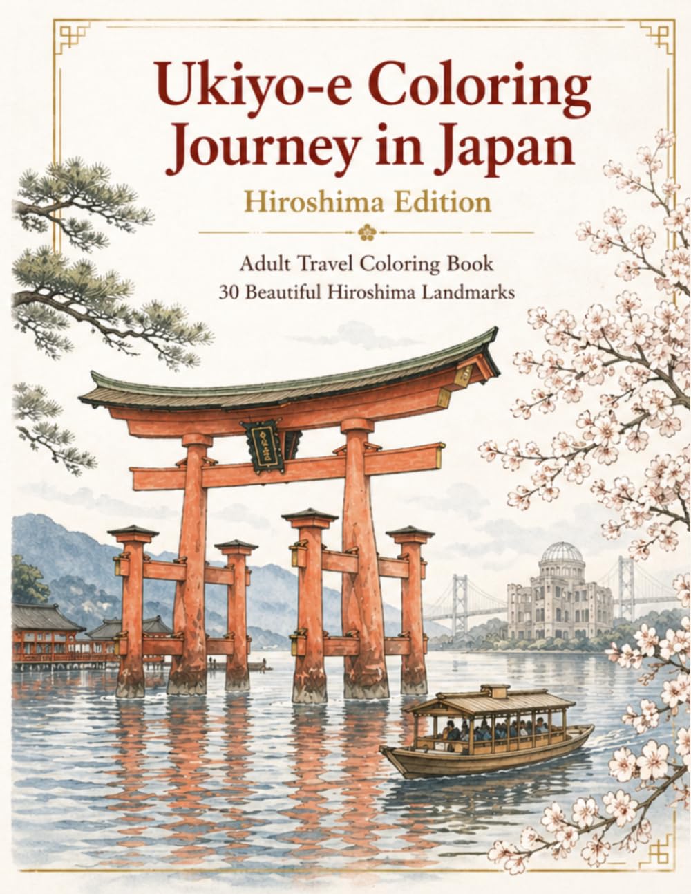 Ukiyo-e Coloring Journey in Japan: Hiroshige Edition: Adult Travel Coloring Book with 30 Beautiful Hiroshige Landmarks