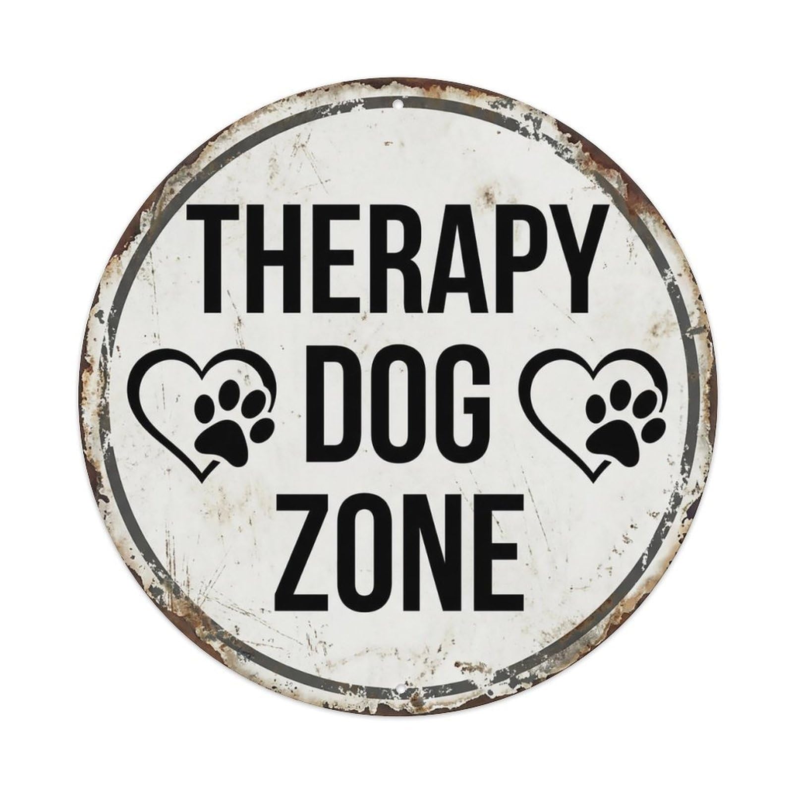 Vintage Therapy Dog Zone Decor Metal Tin Sign