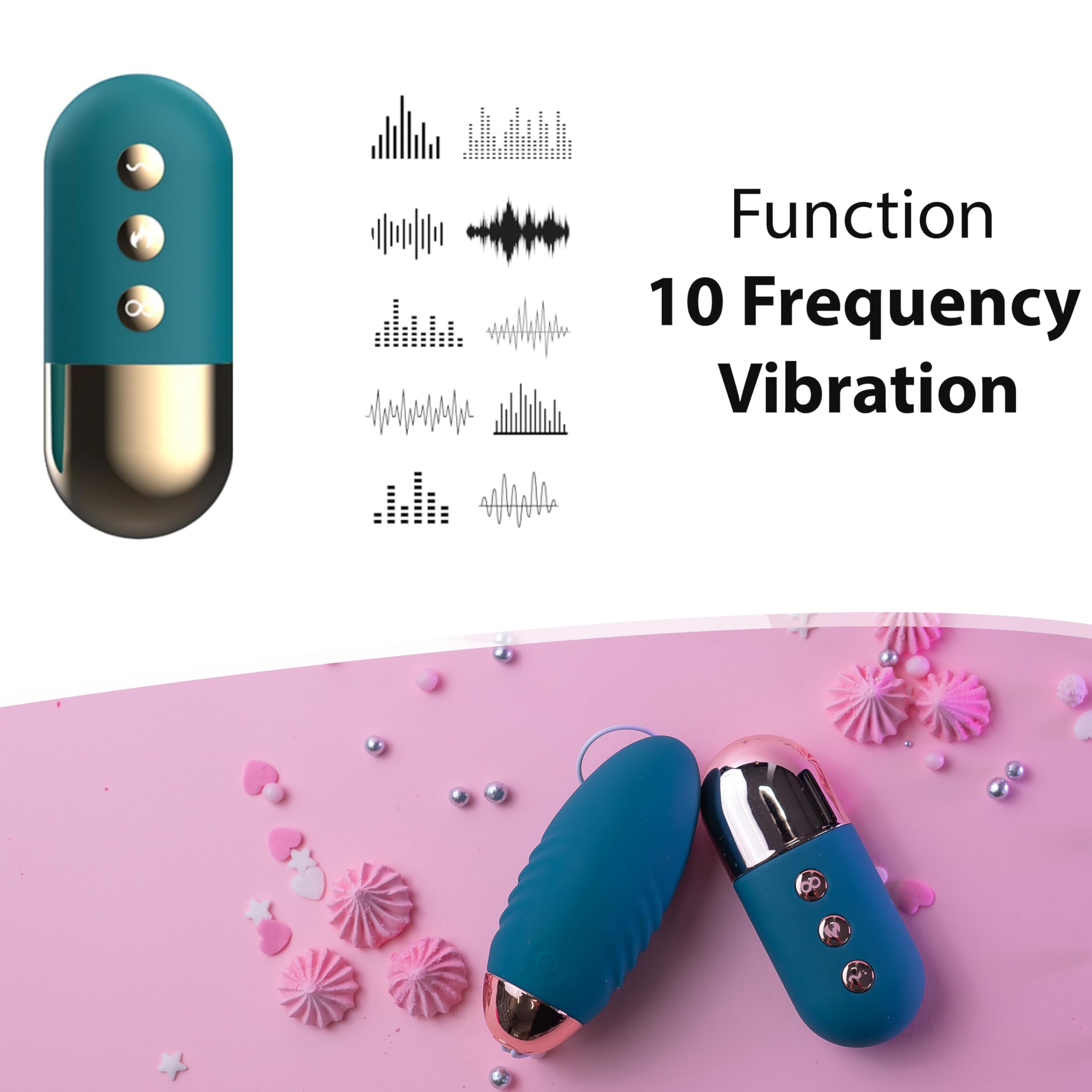 Vibro Huevo con control remoto para viajes, 10 mini vibradores para mujeres mini huevo de 8,5 y 3,5 cm USB para mujeres, vibrador con mando a distancia silencioso FOPS M98