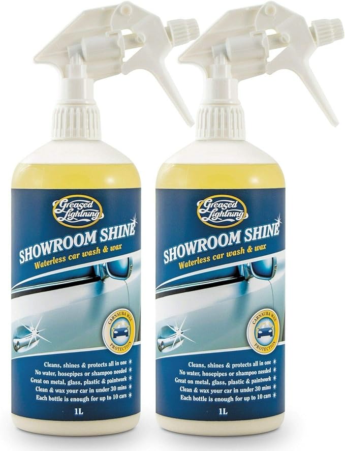 UTP SHOWROOM SHINE Greased Lightning WATERLESS Car Cleaner Wash Wax Polish Twin Pack Amazon.co