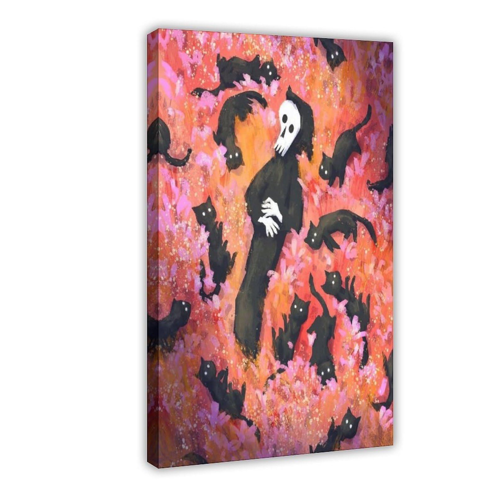 Bareronor Ghosts And Cats Funny (9) Canvas Poster Bedroom Decor Landscape Office Room Decor Gift 24" L X 36" W