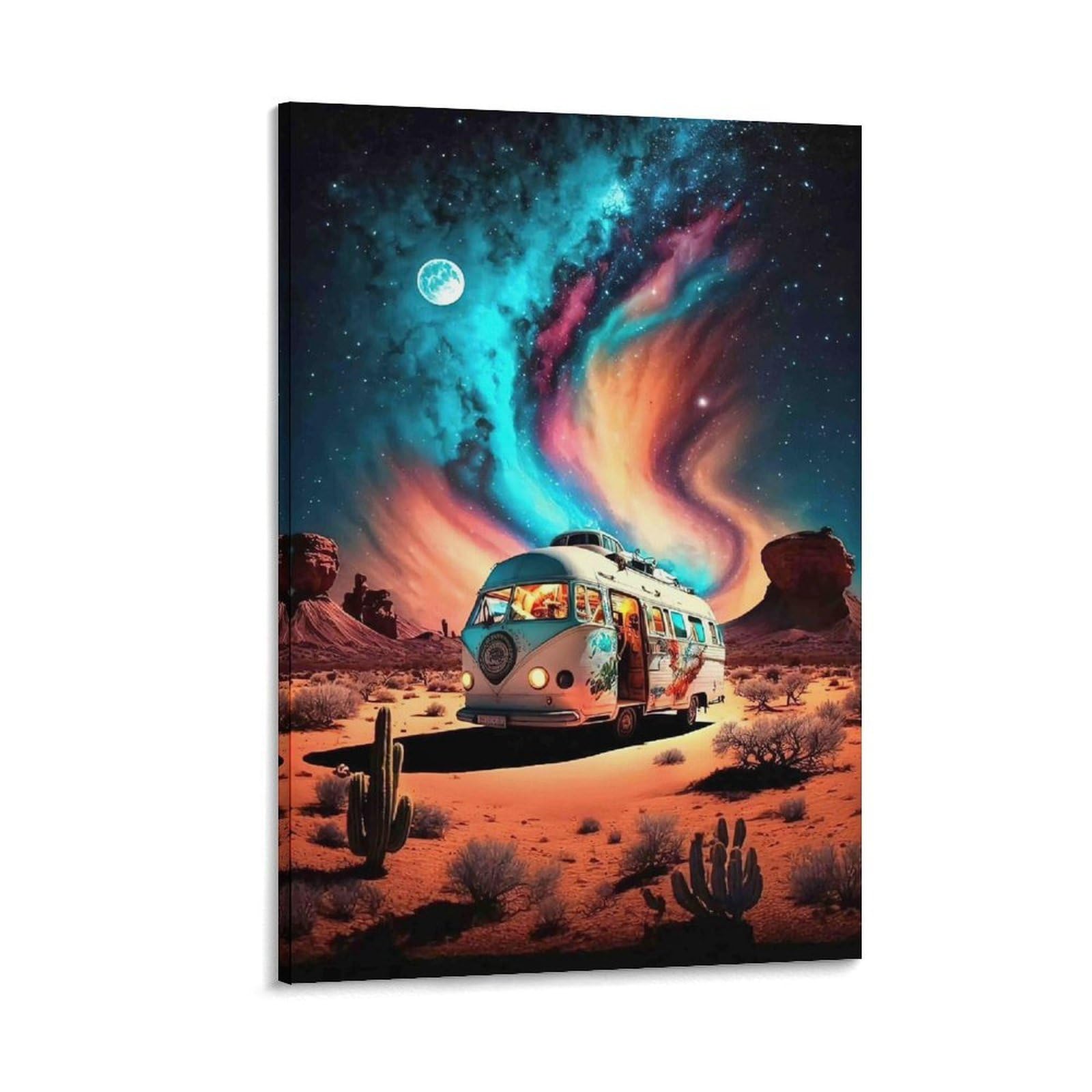 DHBANEIOK Desert Van Adventure Wall Decor Poster Canvas Prints Picture Modern Canvas Wall Art Picture Wall Hanging for Bathroom Wall Decor 20x30inch(50x75cm)