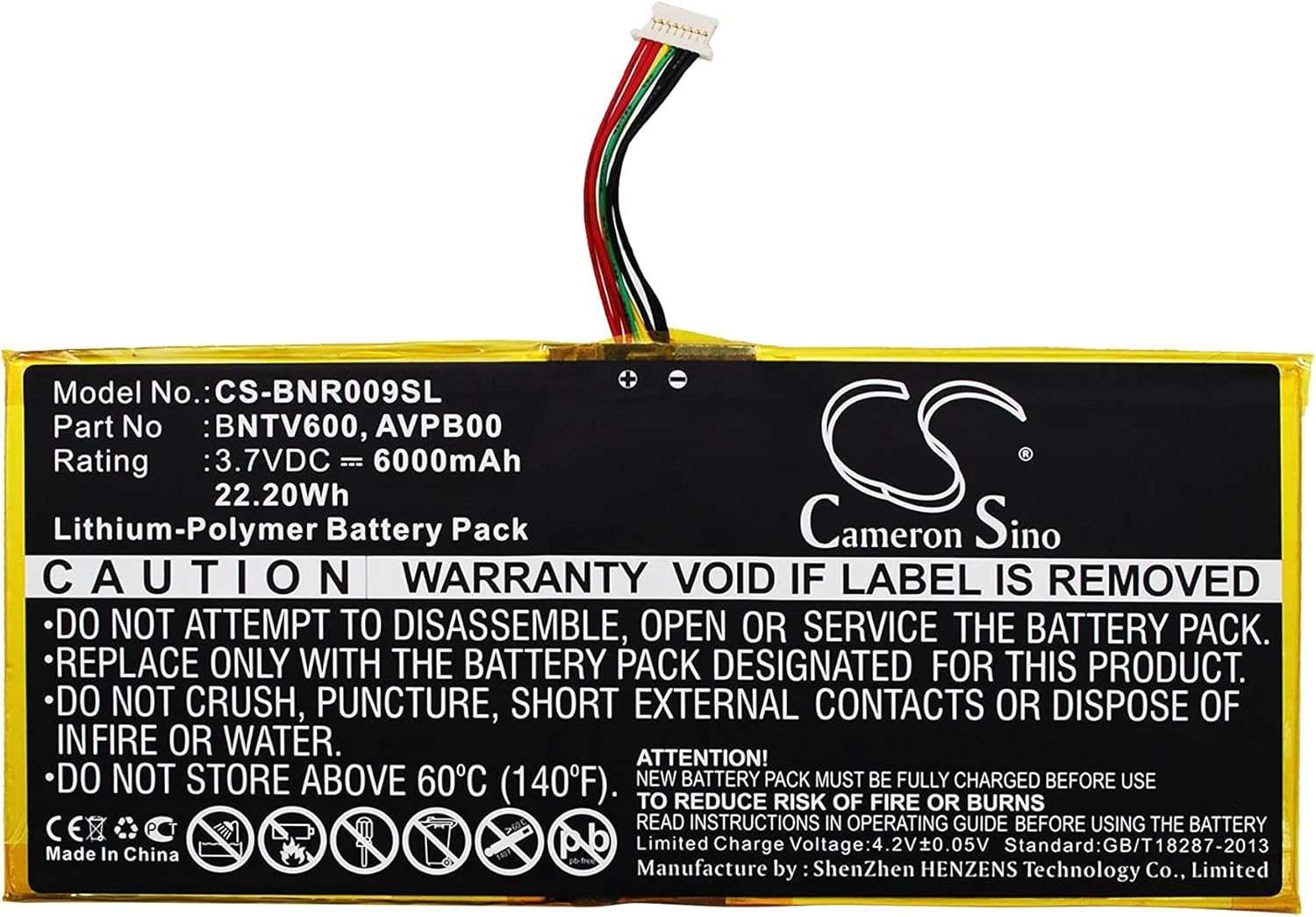 LIONX Replacement Battery for BNTV600 Nook HD+ Plus Nook HD+9 Ovation PN AVPB00 AVPB002-A110-01 BNTV600 GB-S02-308594-0100