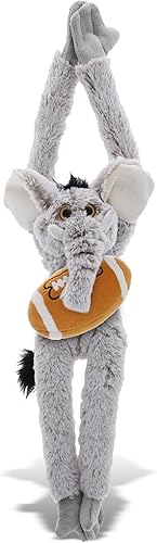 DolliBu Animal de peluche de elefante con felpa de fútbol, elefante suave con brazos largos, adorable juguete de peluche para jugar, juguete de