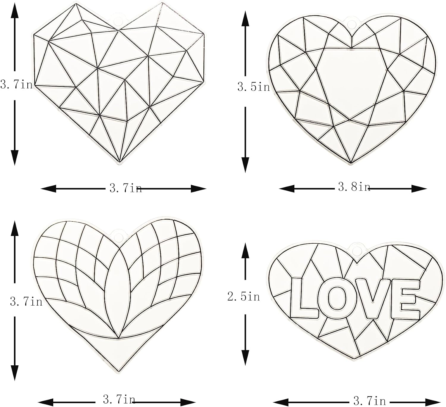 Ayhuhra 28 Sets Valentine's Suncatcher Craft Kit DIY Window Paint Art Suncatchers Heart Sun Catchers for Valentine's Day Art Craft Mother's Day Party Favors Gift Exchange