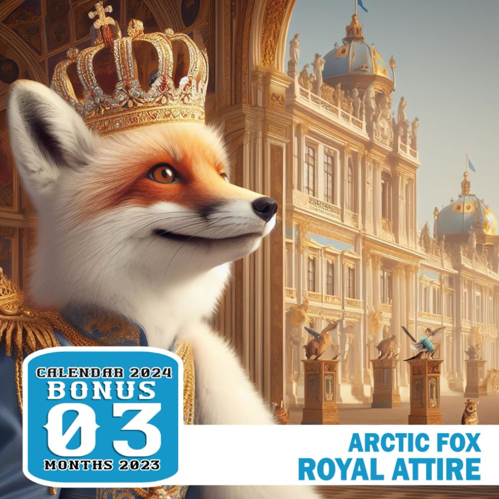 Arctic Fox Royal Attire Calendar 2024: Jan 2024 to Dec 2024, Bonus 3 Months Last 2023, 15 Months of Arctic Fox Royal Attire, Thick & Sturdy Paper, ... UK Bank Holidays, Kalendar, Calendrier