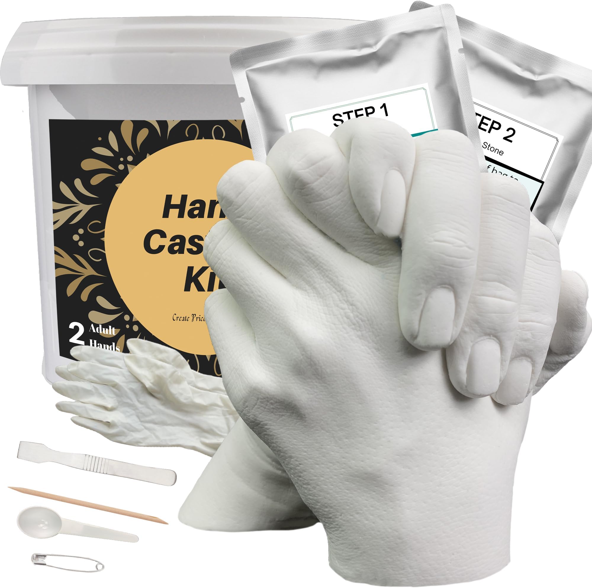 TITGGI Hand Casting Kits Couple, Hand Moulding Kit Couple Gifts for Her and Him - Hand Mold Casting Kit Couples, DIY Hand Statue Kit Adult & Child, Wedding