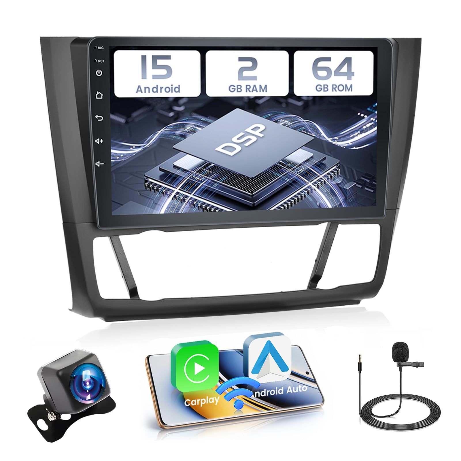 Android 15 Autoradio Für BMW 1er E81 E82 E87 E88 - 9 Zoll Mit CarPlay & Android Auto