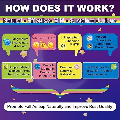 Miniatura 4 de Gomitas de glicinato de magnesio para adultos y niños mayores de 4 años, suplemento de bisglicinato de magnesio sin azúcar 400200 mg con B6D3, 5HTP