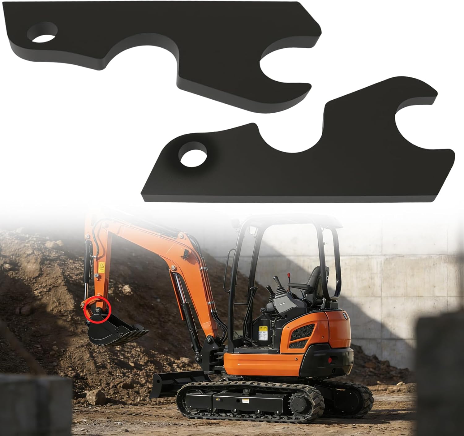 PENSUN Excavator Quick Attach Bucket Ears Attachment Fit for Kubota U35 KX71 KX91 KX121 KX040 KX033