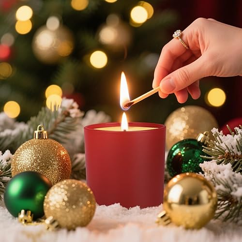 Miniatura 156 de Tarros de vela gruesos de 8 onzas para hacer velas, 15 unidades, tarros vacíos transparentes con tapas de madera para hacer velas, contenedor