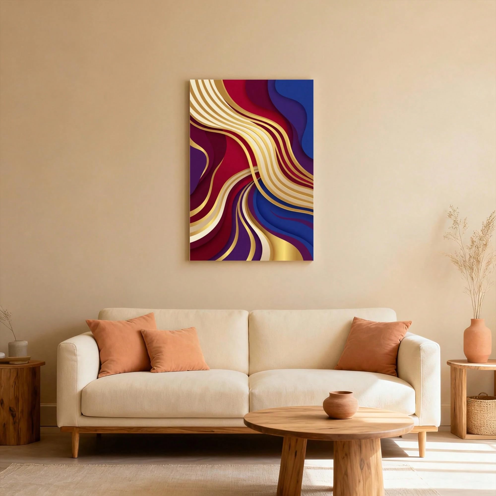 Décoration murale de luxe Flow Curve LYBCEOUG grand format sans cadre - 8