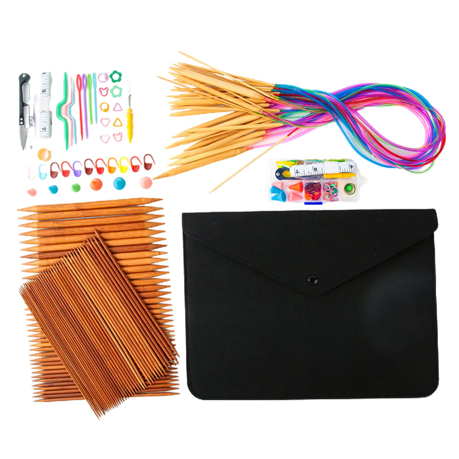 Nucelit Circular Knitting Needle Set Knitting Needle for Beginners, Round with Weaving Sewing Tools Kits Kits Sets Circular Sets and Yarn