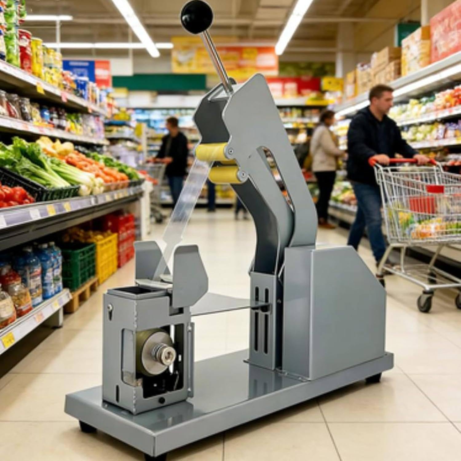 SICWEDIM Vegetable Bundling & Strapping Machine, Semi-Automatic Tool with Ergonomic Handle & Multi-functional Dual-Strap Design for Supermarkets and Farms
